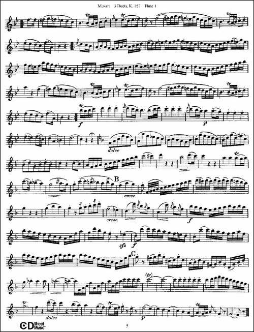 3-Duets-K.157-之第一长笛-二重奏三首-K157号-长笛五线谱|长笛谱 - 图5 3-Duets-K.157-之第一长笛-二重奏三首-K157号-长笛五线谱|长笛谱