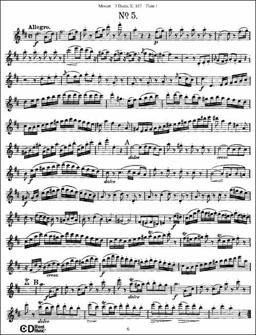 3-Duets-K.157-之第一长笛-二重奏三首-K157号-长笛五线谱|长笛谱 - 图6 3-Duets-K.157-之第一长笛-二重奏三首-K157号-长笛五线谱|长笛谱