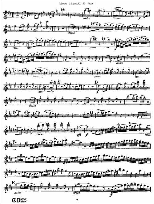 3-Duets-K.157-之第一长笛-二重奏三首-K157号-长笛五线谱|长笛谱 - 图7 3-Duets-K.157-之第一长笛-二重奏三首-K157号-长笛五线谱|长笛谱