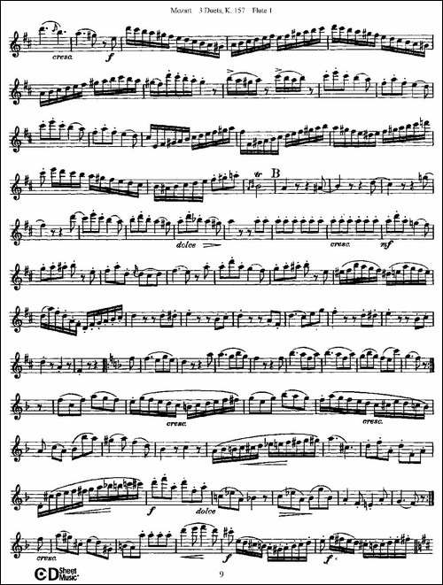 3-Duets-K.157-之第一长笛-二重奏三首-K157号-长笛五线谱|长笛谱 - 图9 3-Duets-K.157-之第一长笛-二重奏三首-K157号-长笛五线谱|长笛谱
