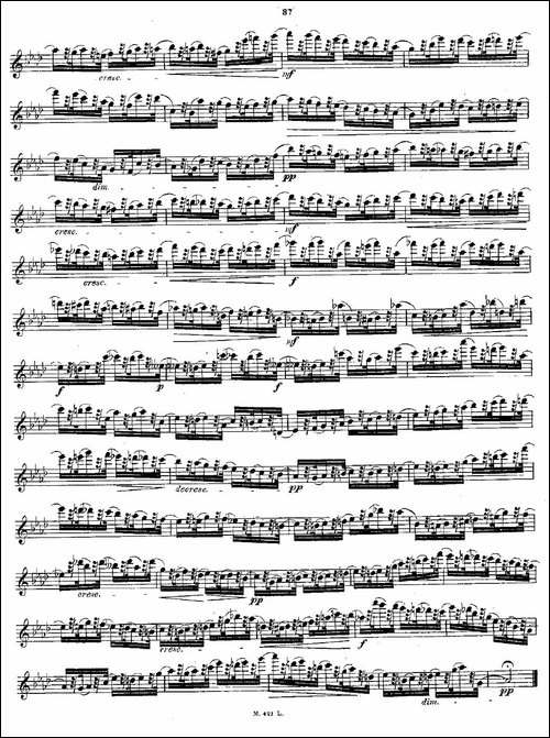 24首长笛练习曲-Op.15-之16—20-长笛五线谱|长笛谱