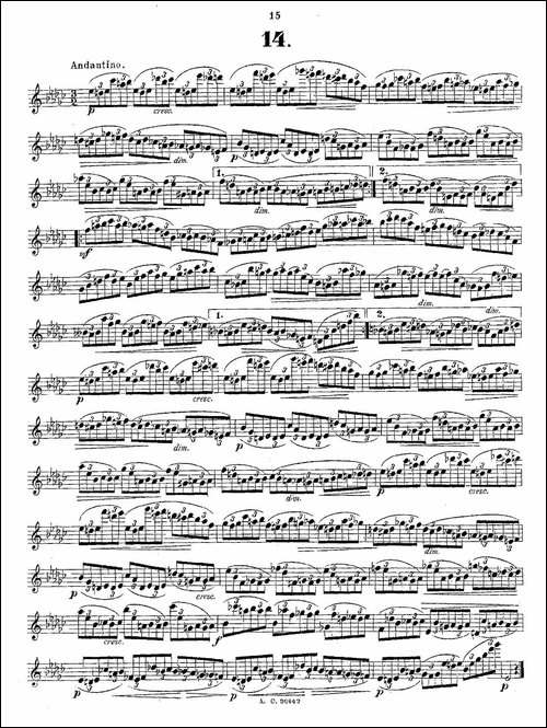 24首长笛练习曲-Op.21-之13—24-长笛五线谱|长笛谱