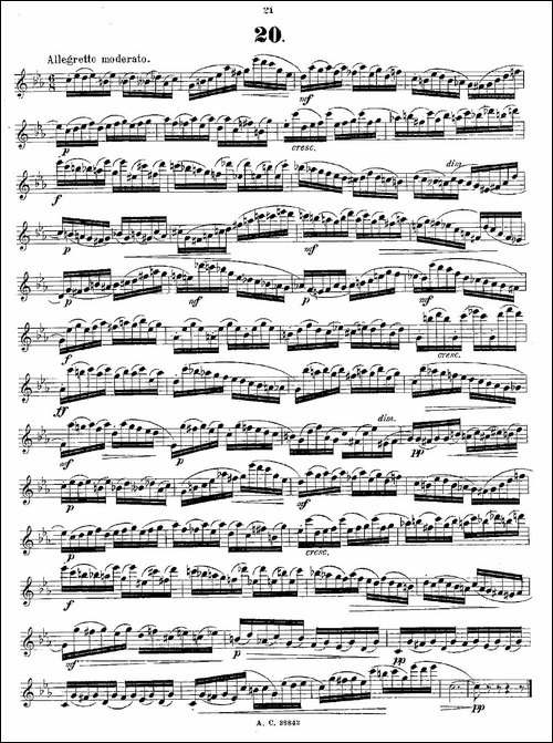 24首长笛练习曲-Op.21-之13—24-长笛五线谱|长笛谱