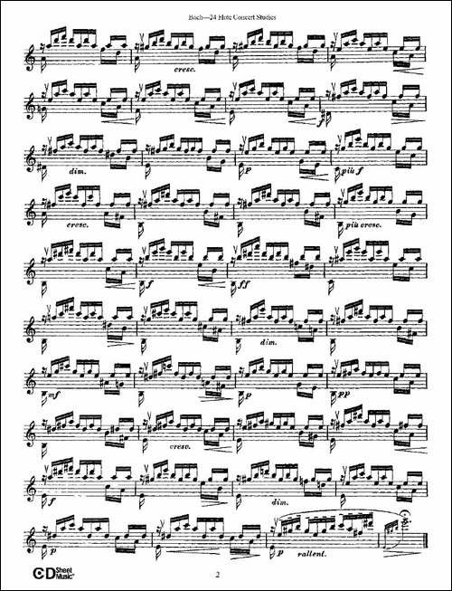 Bach-24-Flutc-Concert-Studies-之1—5-巴赫-长笛五线谱|长笛谱