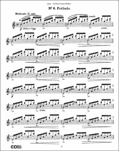 Bach-24-Flutc-Concert-Studies-之6—10-巴赫-长笛五线谱|长笛谱