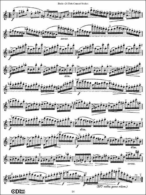 Bach-24-Flutc-Concert-Studies-之6—10-巴赫-长笛五线谱|长笛谱