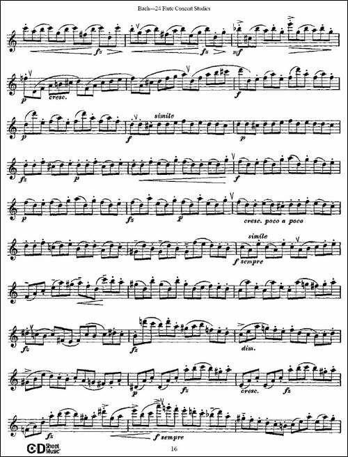 Bach-24-Flutc-Concert-Studies-之6—10-巴赫-长笛五线谱|长笛谱