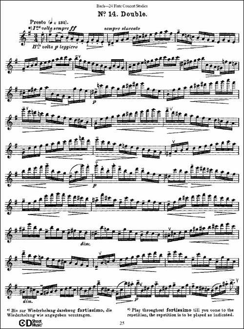 Bach-24-Flutc-Concert-Studies-之11—15-巴-长笛五线谱|长笛谱