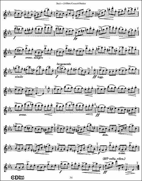 Bach-24-Flutc-Concert-Studies-之16—19-巴-长笛五线谱|长笛谱