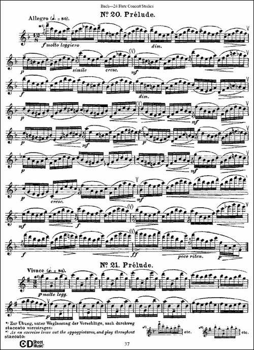 Bach-24-Flutc-Concert-Studies-之20—24-巴-长笛五线谱|长笛谱 - 图1 Bach-24-Flutc-Concert-Studies-之20—24-巴-长笛五线谱|长笛谱