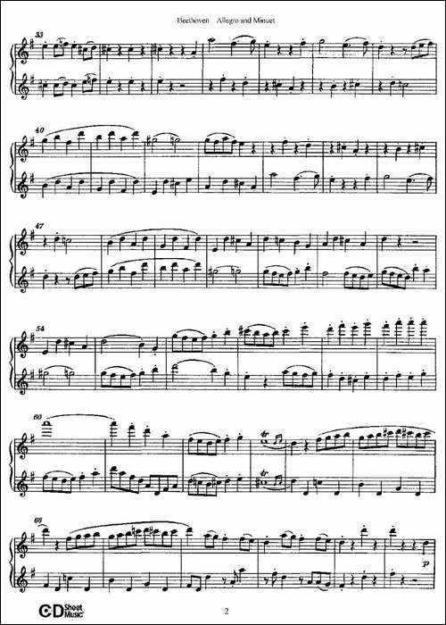 Allegro-and-Minuet-快板及小步舞曲-长笛五线谱|长笛谱