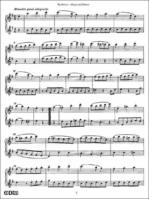 Allegro-and-Minuet-快板及小步舞曲-长笛五线谱|长笛谱