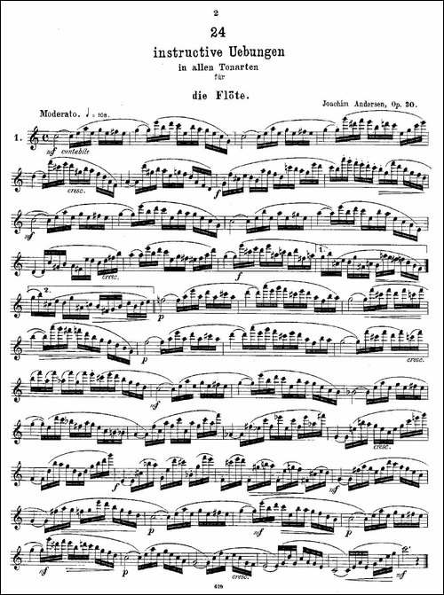 Andersen-etude-op30-之1—12-练习曲作品30号-长笛五线谱|长笛谱