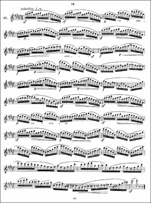 Andersen-etude-op30-之13—24-练习曲作品30号-长笛五线谱|长笛谱