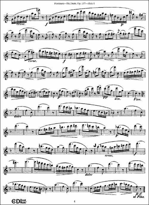 Six-Duets,-Op.137-之一-二重奏-六首作品-137-长笛五线谱|长笛谱