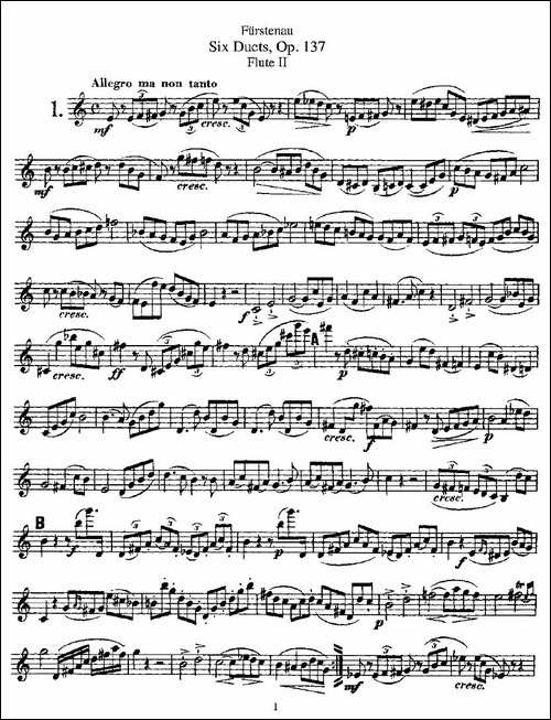 Six-Duets,-Op.137-之一-二重奏-六首作品-137-长笛五线谱|长笛谱