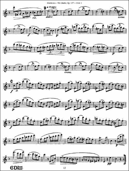 Six-Duets,-Op.137-之三-二重奏-六首作品-137-长笛五线谱|长笛谱