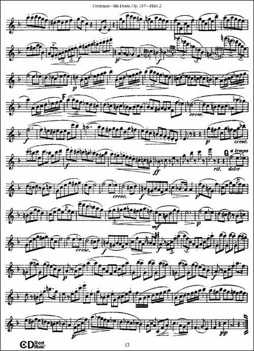 Six-Duets,-Op.137-之三-二重奏-六首作品-137-长笛五线谱|长笛谱