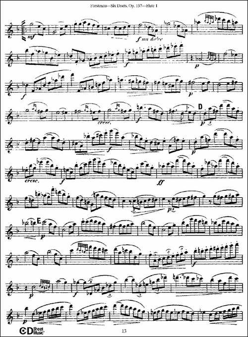 Six-Duets,-Op.137-之三-二重奏-六首作品-137-长笛五线谱|长笛谱