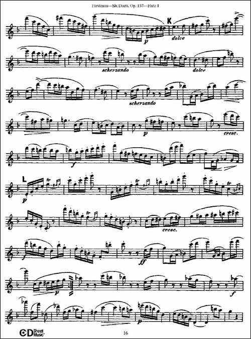 Six-Duets,-Op.137-之三-二重奏-六首作品-137-长笛五线谱|长笛谱