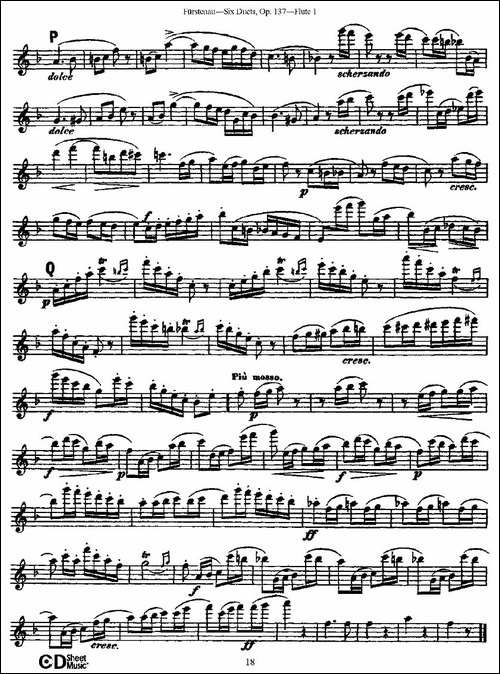 Six-Duets,-Op.137-之三-二重奏-六首作品-137-长笛五线谱|长笛谱