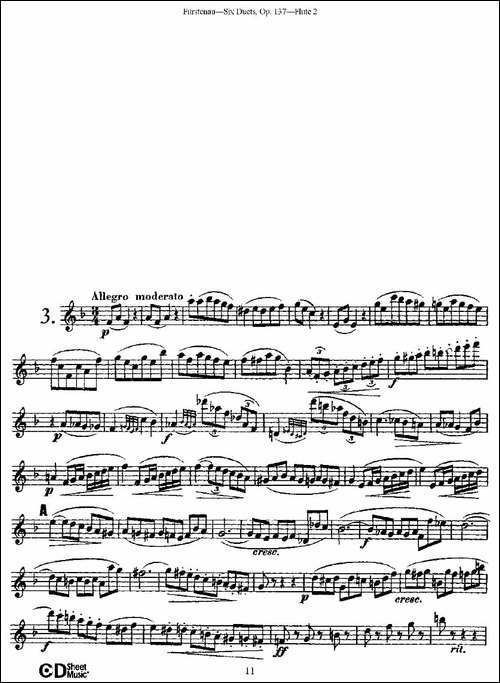 Six-Duets,-Op.137-之三-二重奏-六首作品-137-长笛五线谱|长笛谱