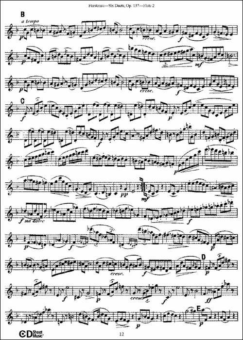 Six-Duets,-Op.137-之三-二重奏-六首作品-137-长笛五线谱|长笛谱