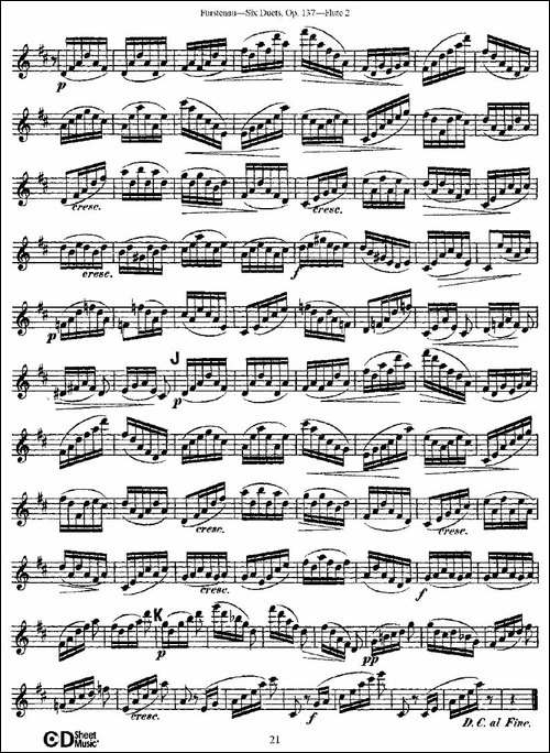 Six-Duets,-Op.137-之四-二重奏-六首作品-137-长笛五线谱|长笛谱
