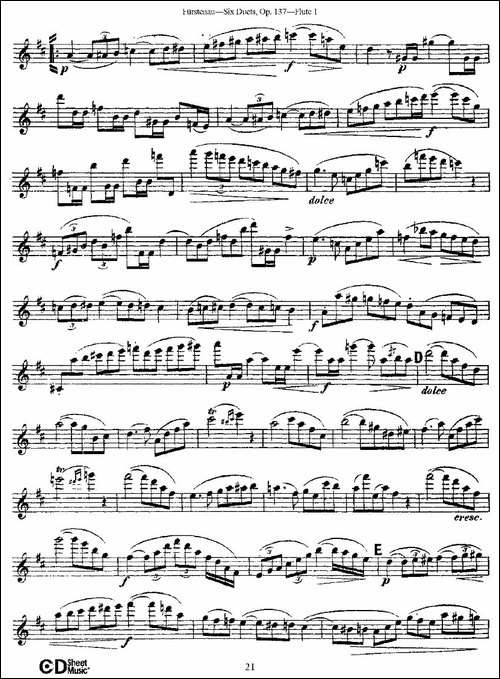 Six-Duets,-Op.137-之四-二重奏-六首作品-137-长笛五线谱|长笛谱