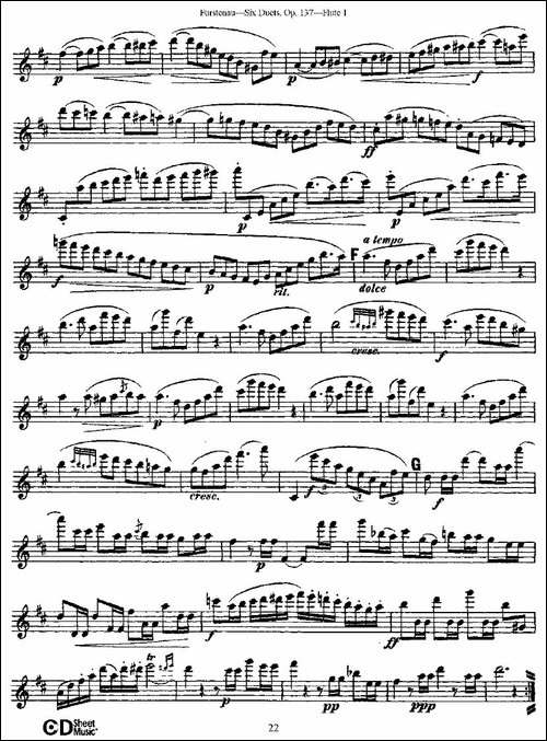 Six-Duets,-Op.137-之四-二重奏-六首作品-137-长笛五线谱|长笛谱