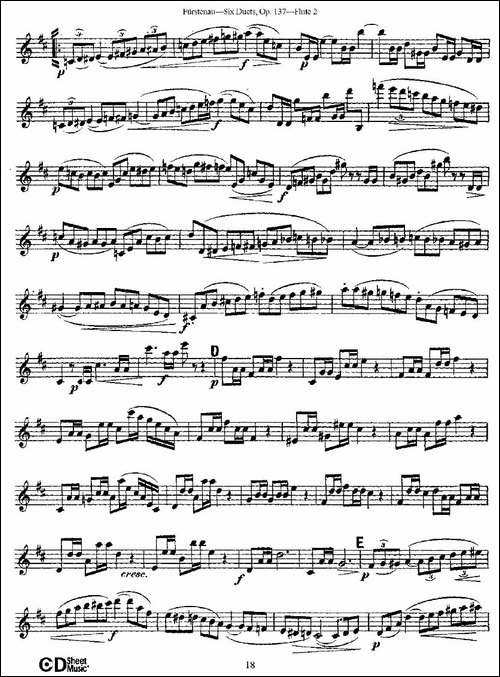Six-Duets,-Op.137-之四-二重奏-六首作品-137-长笛五线谱|长笛谱
