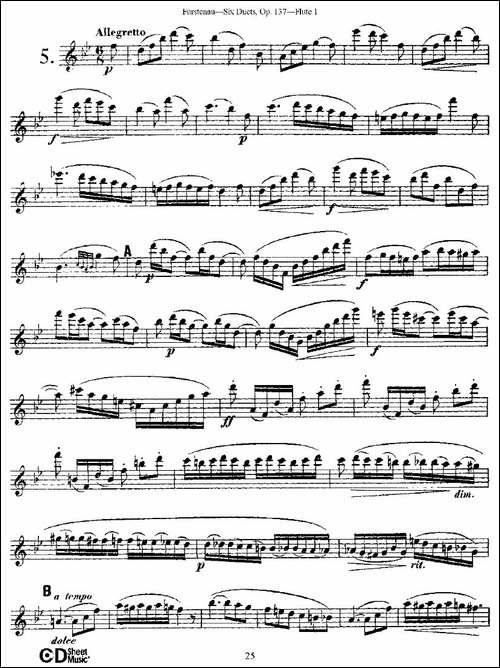 Six-Duets,-Op.137-之五-二重奏-六首作品-137-长笛五线谱|长笛谱