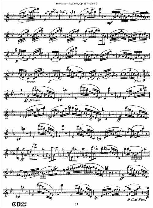 Six-Duets,-Op.137-之五-二重奏-六首作品-137-长笛五线谱|长笛谱