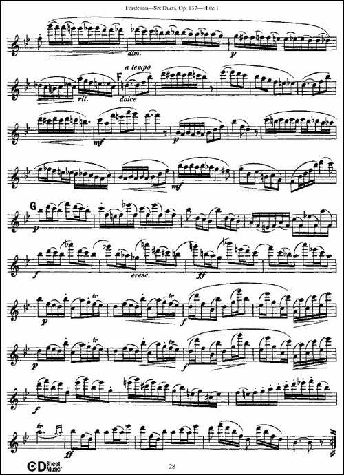Six-Duets,-Op.137-之五-二重奏-六首作品-137-长笛五线谱|长笛谱