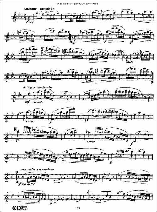 Six-Duets,-Op.137-之五-二重奏-六首作品-137-长笛五线谱|长笛谱