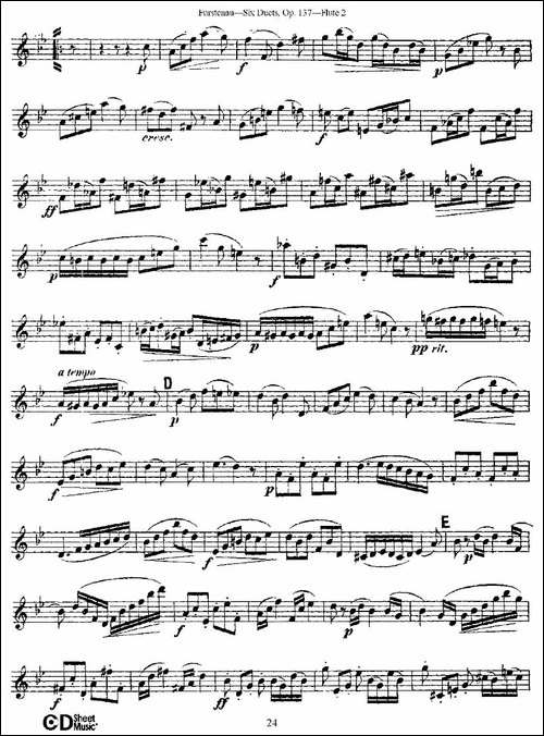 Six-Duets,-Op.137-之五-二重奏-六首作品-137-长笛五线谱|长笛谱