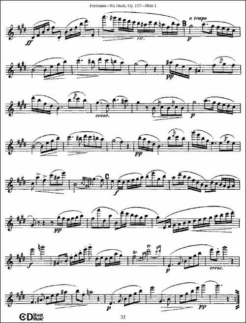 Six-Duets,-Op.137-之六-二重奏-六首作品-137-长笛五线谱|长笛谱