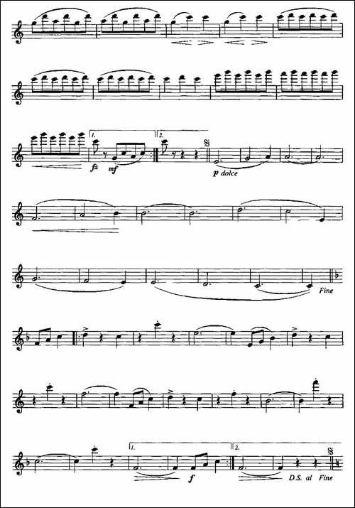 溜冰者圆舞曲-长笛五线谱|长笛谱