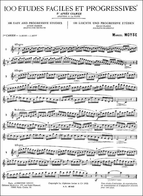 moyse-100首练习曲之1—14-长笛五线谱|长笛谱