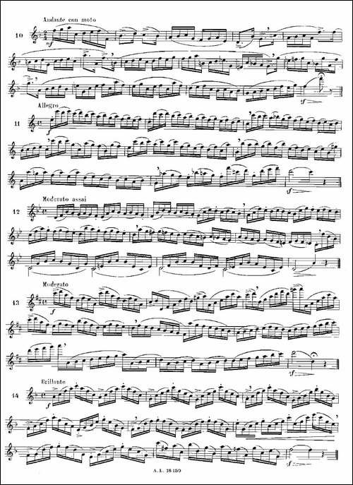 moyse-100首练习曲之1—14-长笛五线谱|长笛谱
