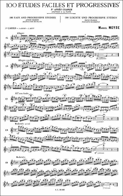 moyse-100首练习曲之15—28-长笛五线谱|长笛谱