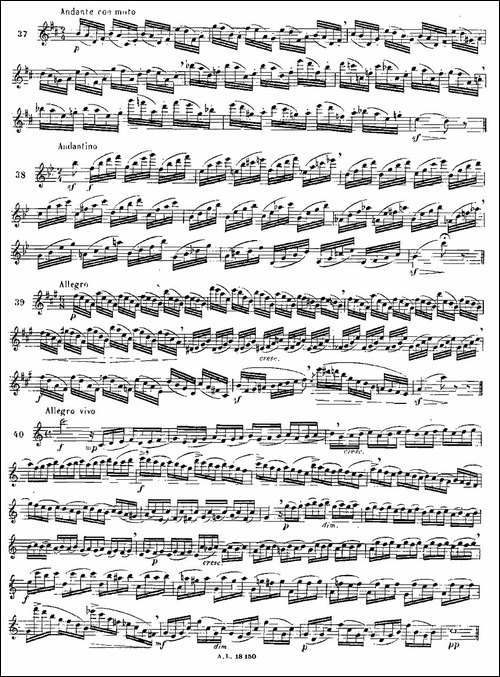 moyse-100首练习曲之19—40-长笛五线谱|长笛谱