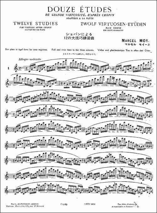 12首大技巧练习曲之1-长笛五线谱|长笛谱