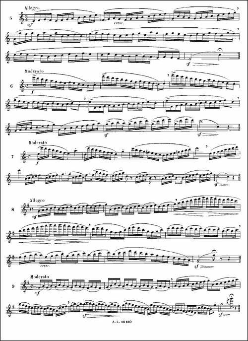 简易音阶练习100首之1-19-moyse-100-studies-a-长笛五线谱|长笛谱