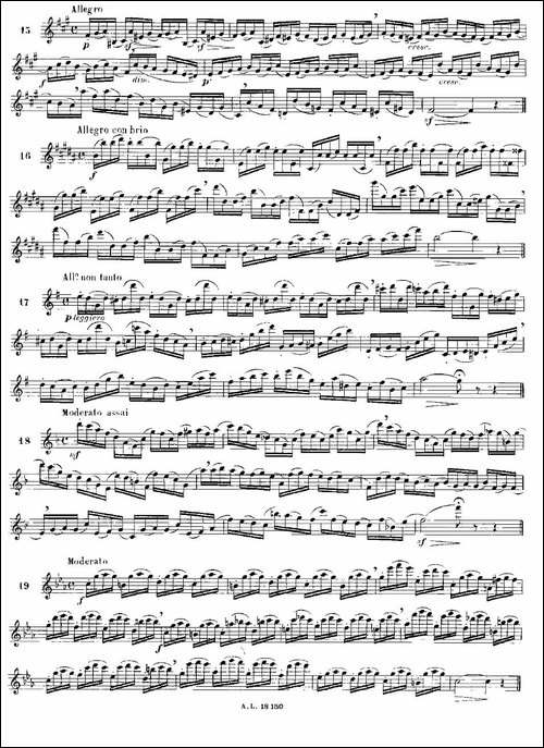 简易音阶练习100首之1-19-moyse-100-studies-a-长笛五线谱|长笛谱