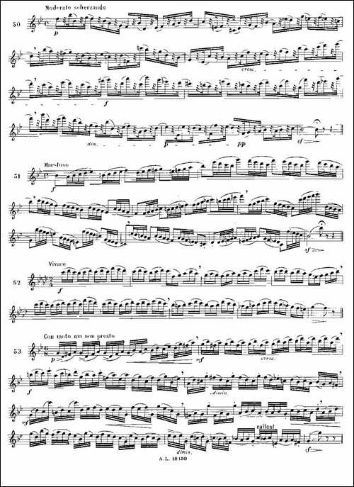 简易音阶练习100首之50-66-moyse-100-studies--长笛五线谱|长笛谱