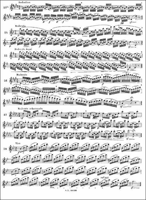 简易音阶练习100首之50-66-moyse-100-studies--长笛五线谱|长笛谱