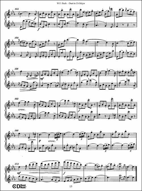 Eb大调二重奏-长笛五线谱|长笛谱