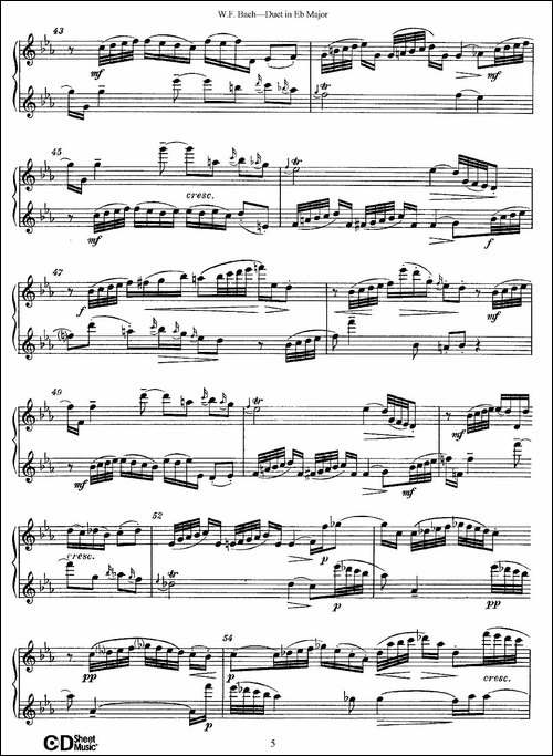 Eb大调二重奏-长笛五线谱|长笛谱