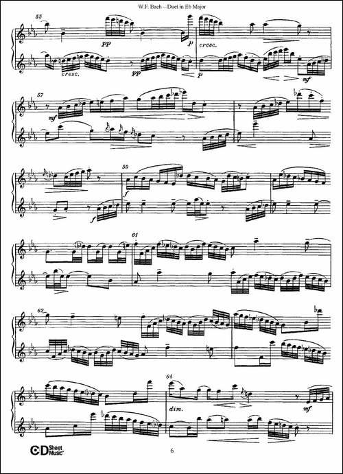 Eb大调二重奏-长笛五线谱|长笛谱